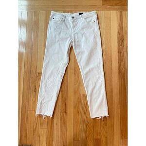 AG Adriano Goldschmied The Stevie Ankle Slim Straight White Jeans 32R